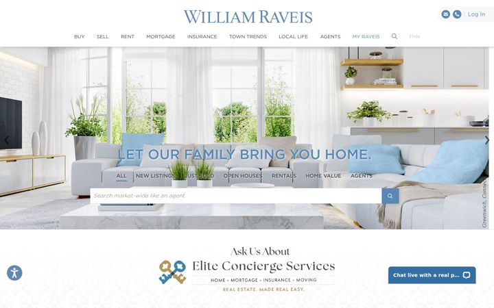 Screenshot of raveis.com