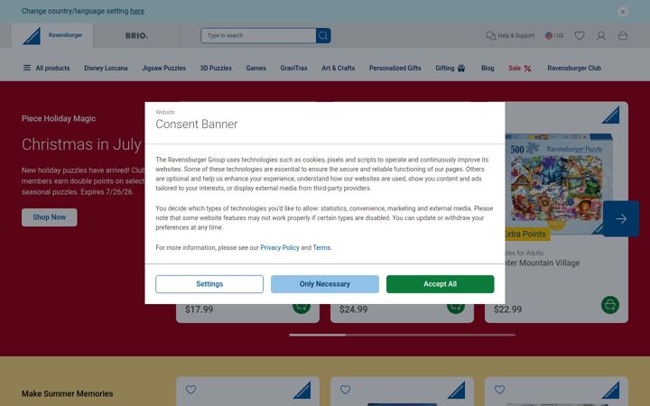 Screenshot of ravensburger.us
