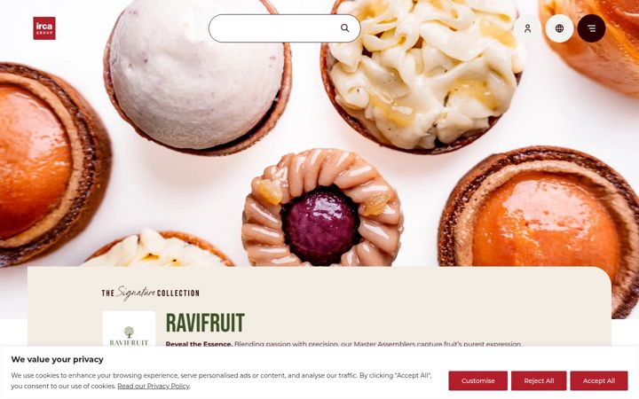 Snímek obrazovky ravifruit.com