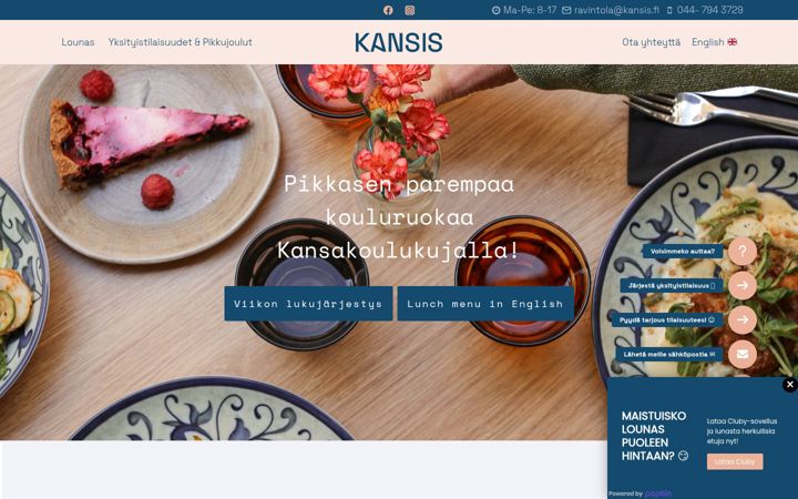 Screenshot ta' ravintolakansis.fi