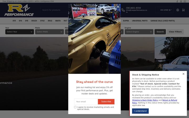 Screenshot of ravperformance.com