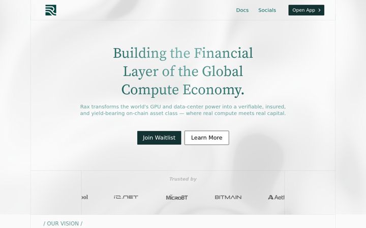 Screenshot of rax.finance