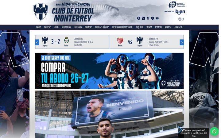 Screenshot di rayados.com
