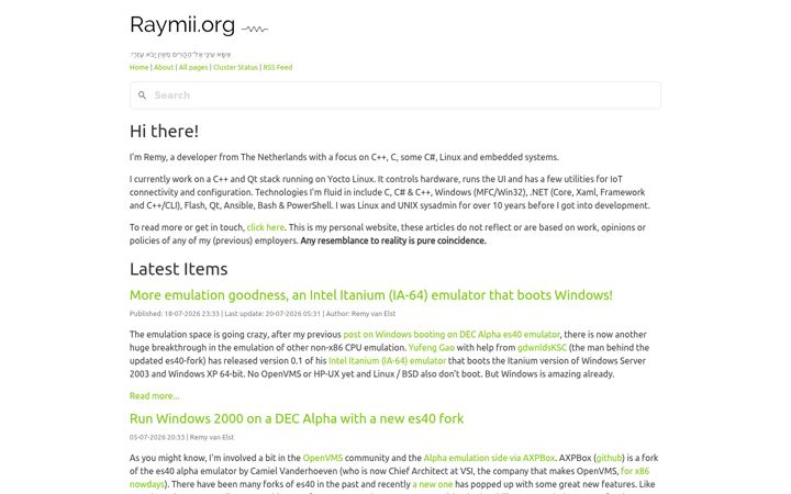 Screenshot of raymii.org