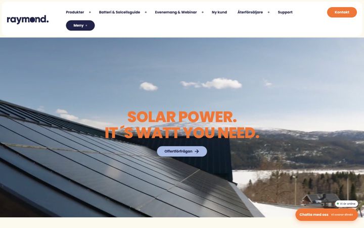 Screenshot van raymondsolar.com