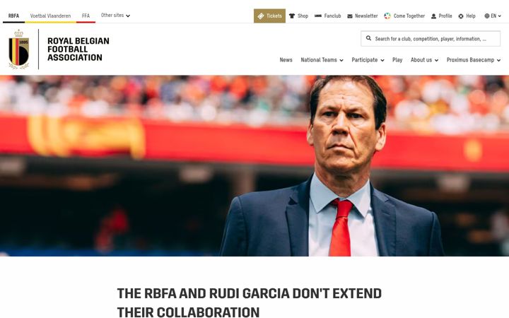 Screenshot of rbfa.be