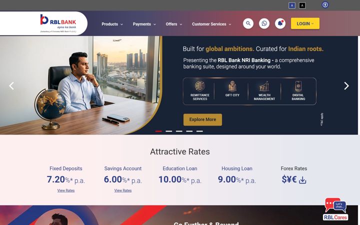 Kuvakaappaus sivustosta rblbank.com