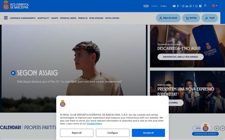 Screenshot of rcdespanyol.com