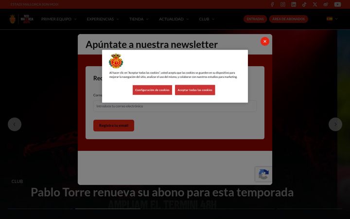 Screenshot of rcdmallorca.es
