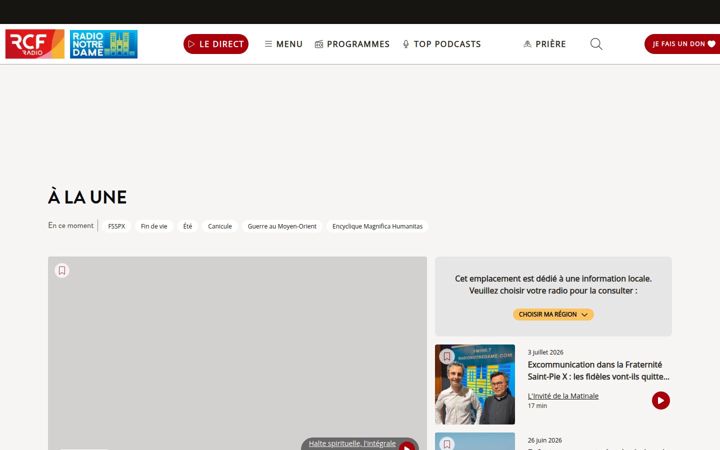 Captură de ecran a rcf.fr