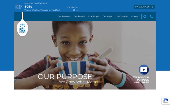 Screenshot of rclfoods.com