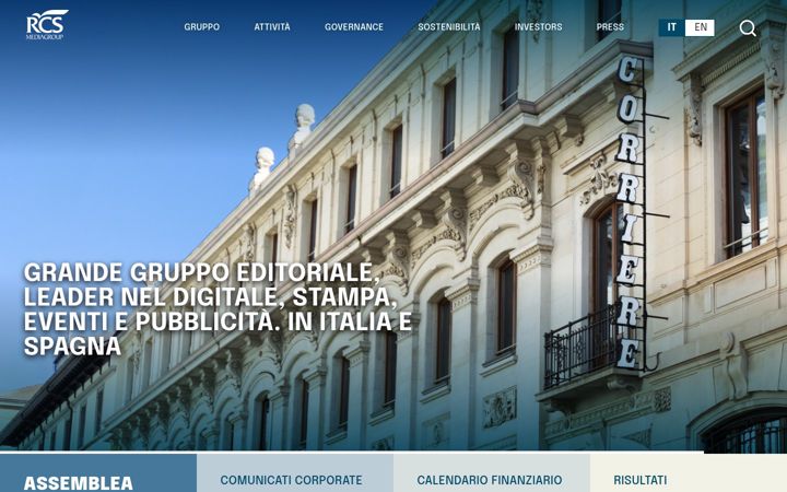 Snimka zaslona za rcsmediagroup.it