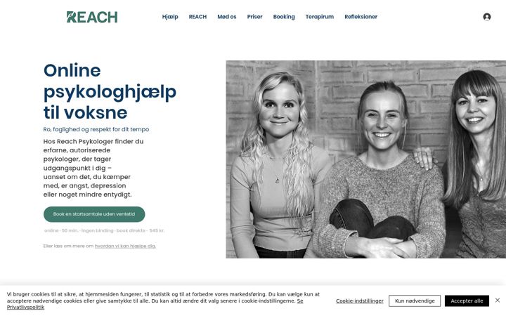 Screenshot di reach-psykologer.dk