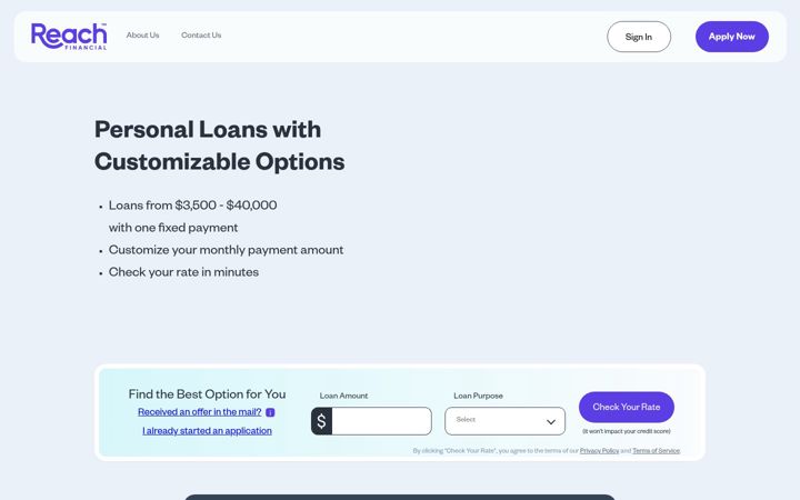 Screenshot of reach.com