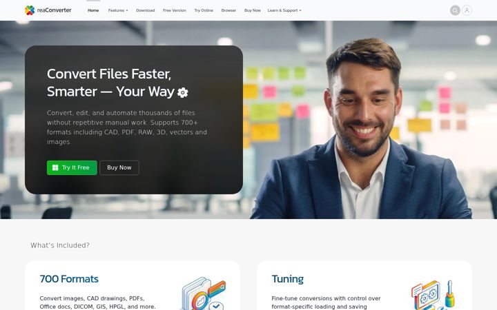 Screenshot of reaconverter.com