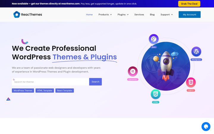 Screenshot of reactheme.com