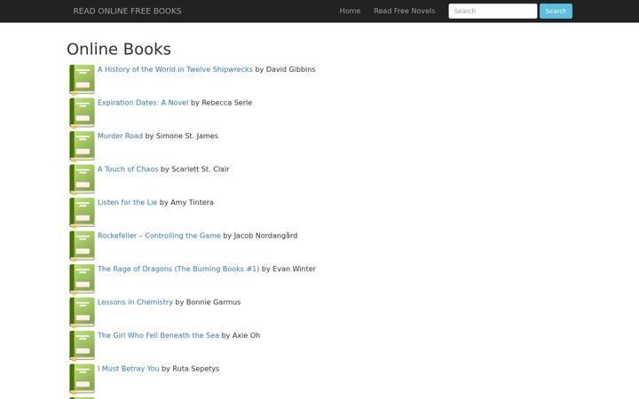 Screenshot of read-online-books.com