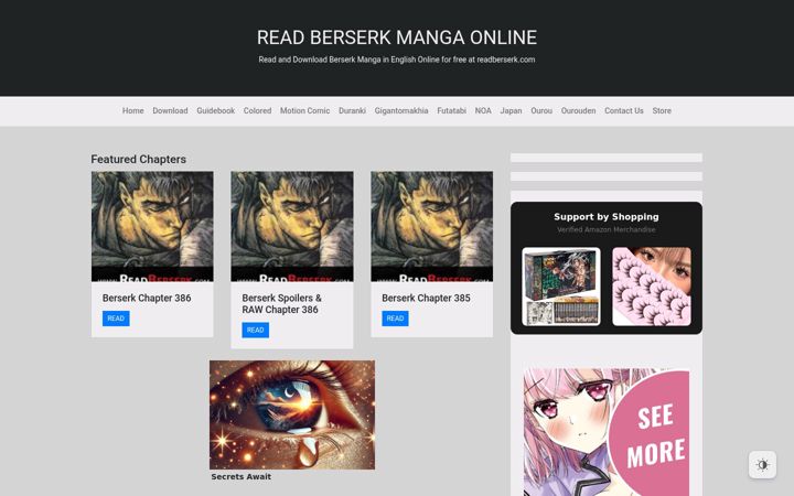 Screenshot of readberserk.com