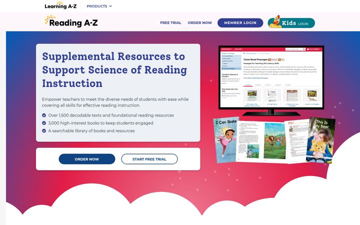 Screenshot of readinga-z.com