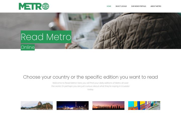 Screenshot of readmetro.com