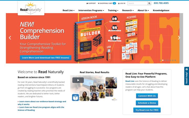 Screenshot of readnaturally.com