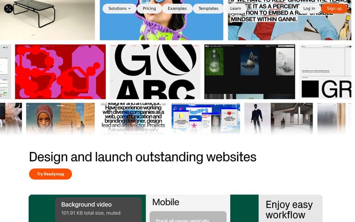 Screenshot von readymag.com