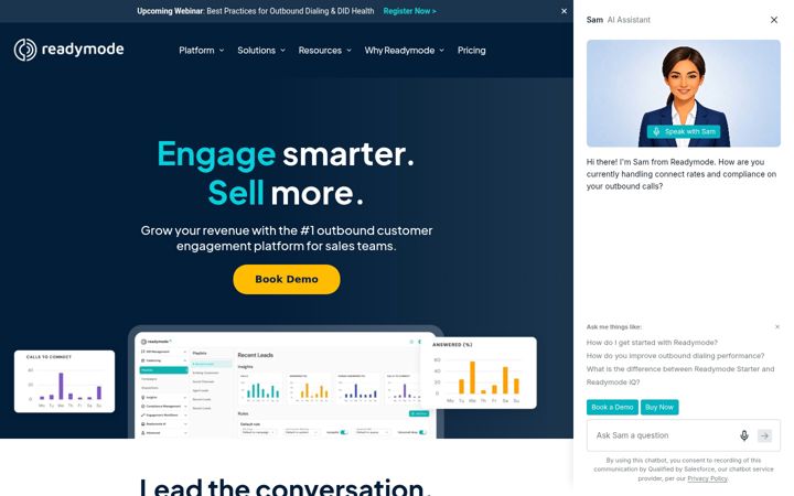 Screenshot of readymode.com