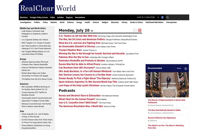 Screenshot of realclearworld.com
