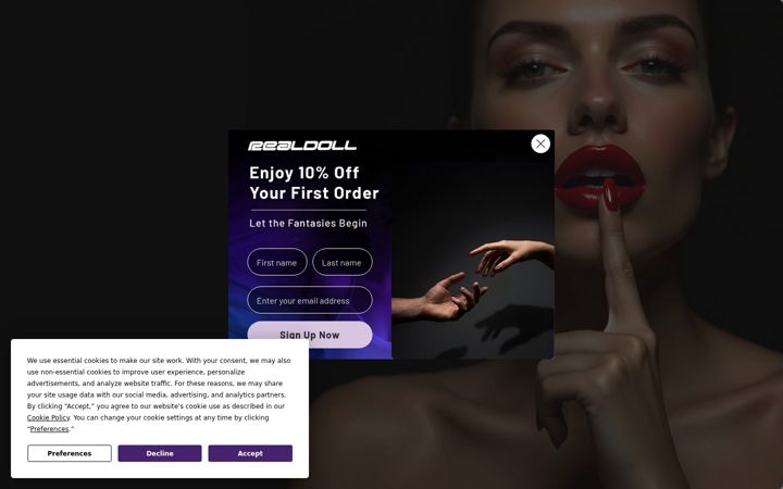 Screenshot of realdoll.com