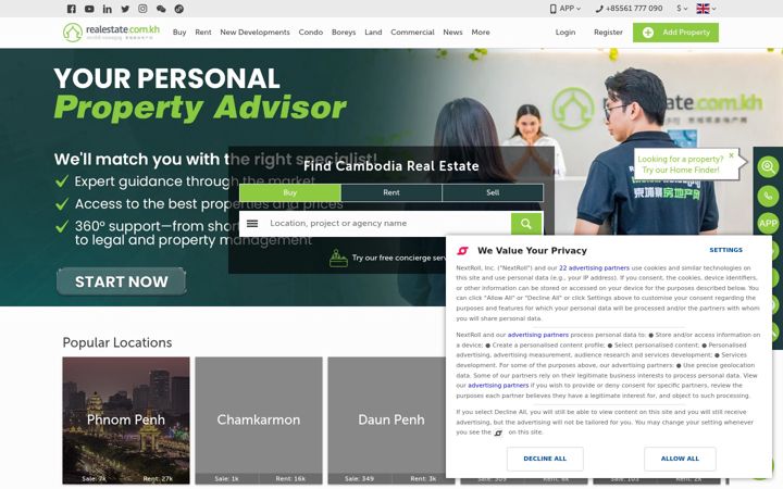 Screenshot of realestate.com.kh