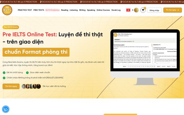 Screenshot of realieltsexams.com