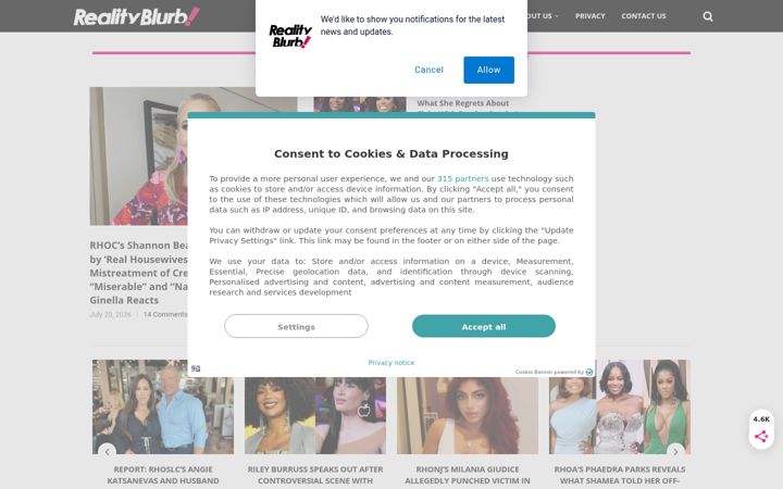 Screenshot of realityblurb.com