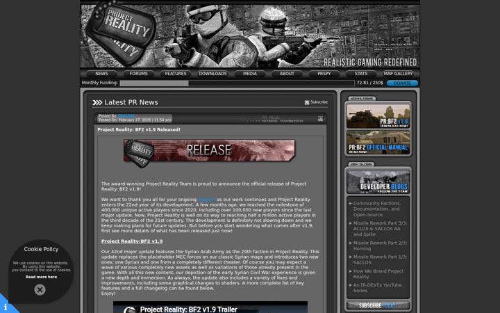 Screenshot of realitymod.org