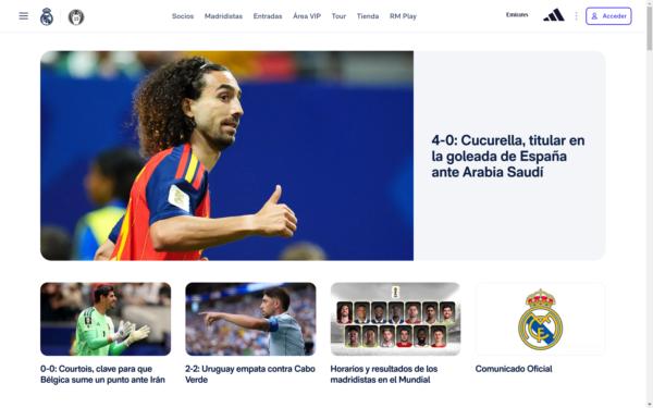 Screenshot of realmadrid.com