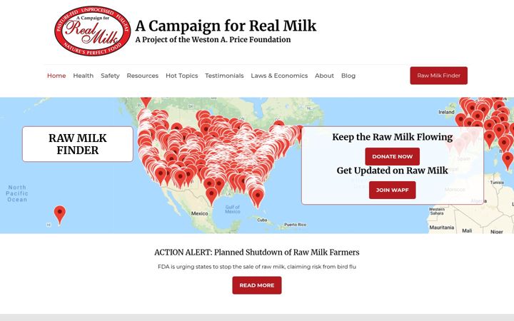 Screenshot of realmilk.com