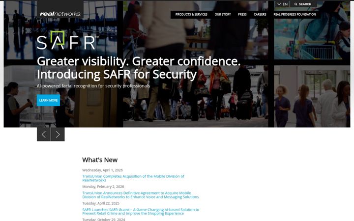 Screenshot of realnetworks.com