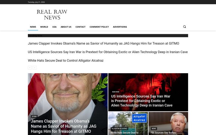 Screenshot of realrawnews.com