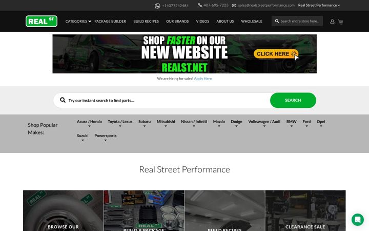 Captură de ecran a realstreetperformance.com
