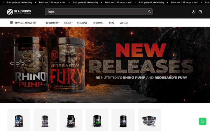 Ekraanipilt saidist realsupps.nl