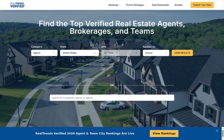 Screenshot of realtrends.com