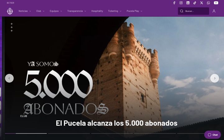 Screenshot of realvalladolid.es