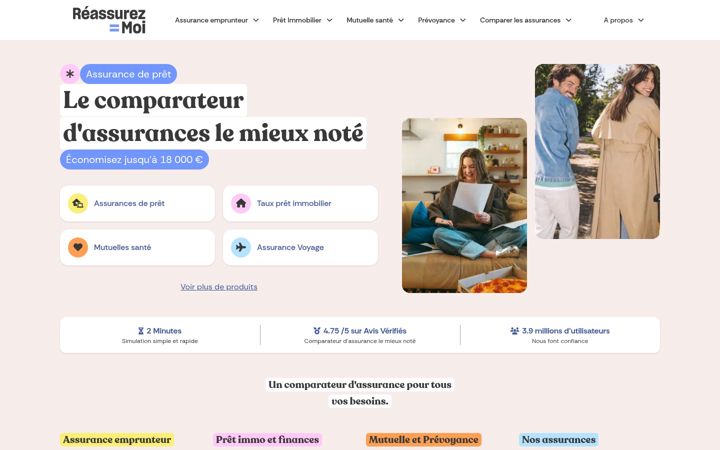 Screenshot of reassurez-moi.fr