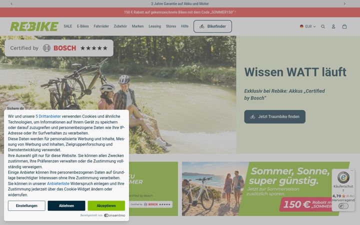 Screenshot of rebike.com