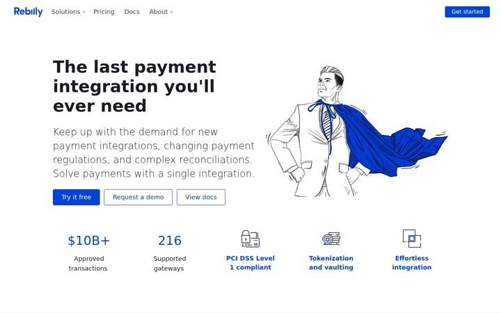 Screenshot of rebilly.com
