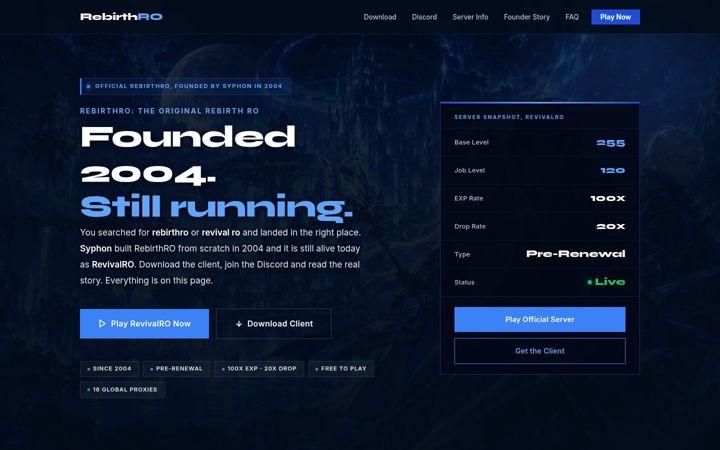 Screenshot of rebirthro.blog