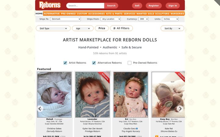 Screenshot of reborns.com