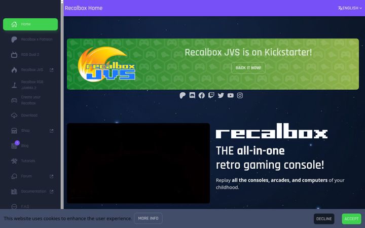 Screenshot of recalbox.com