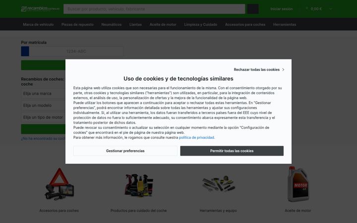 Screenshot of recambioscoches.es
