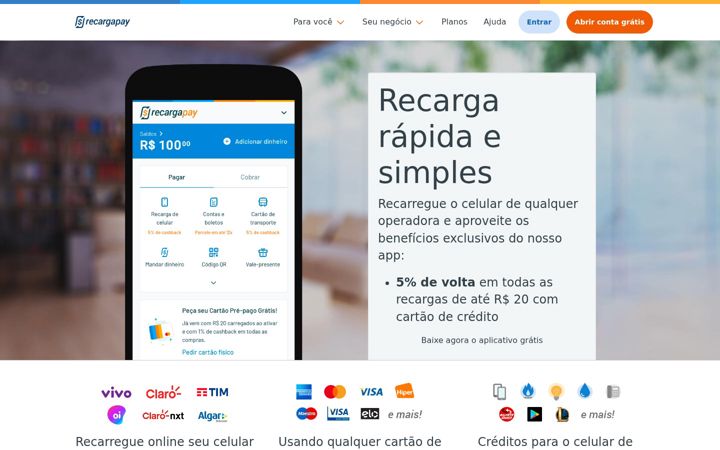 Screenshot of recarga.com