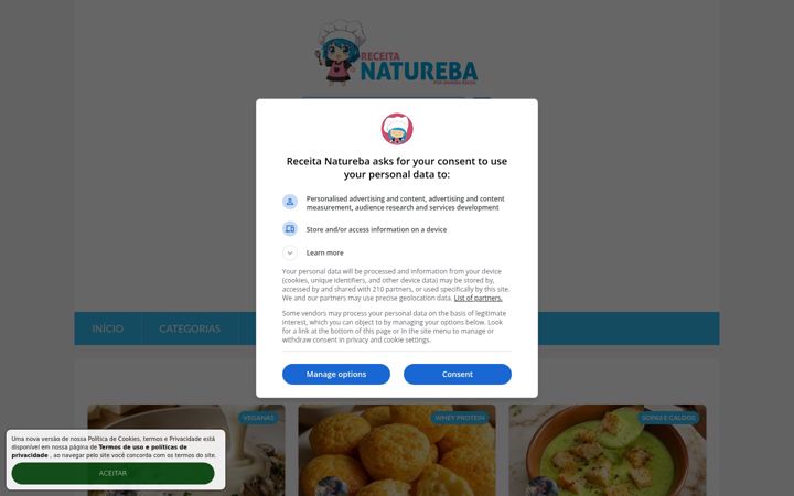 Screenshot of receitanatureba.com